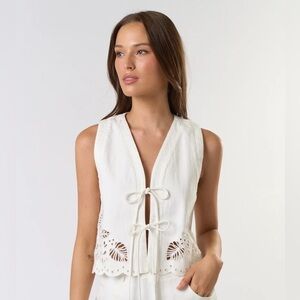 Elegant Cream Sleeveless Women's Blouse